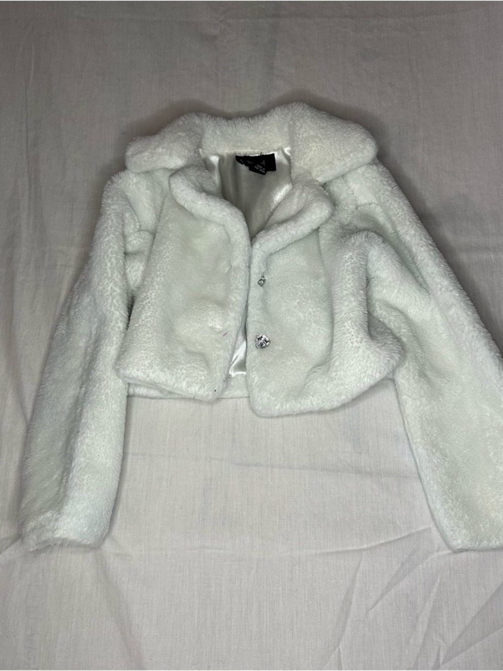 in•girl White Faux Fur Jacket - Plush Collared Style